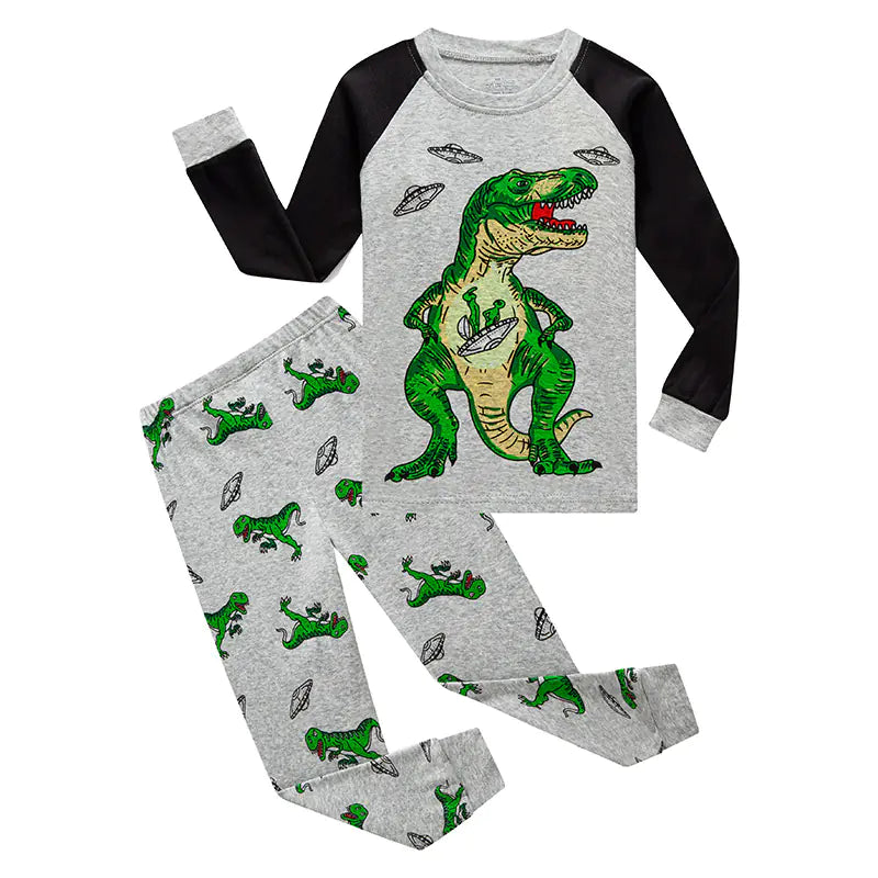 Boys' Cartoon Cotton Pajamas Set for 3-8 Years Old