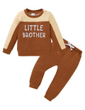 CARETOO Toddler Boy Clothing Set Long Sleeve Spring Brown Beige Fall Outfits For Boys 18 Months 24 Months 1t 2t Amusement Park