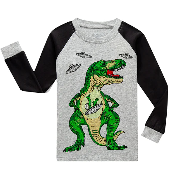 Boys' Cartoon Cotton Pajamas Set for 3-8 Years Old