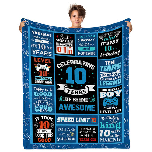 10 Year Old Boy Gifts Gifts for 10 Year Old Boys Kids Blanket 40 x 50 Inches Warm Flannel Throw Blankets for Boys 10 Year Old Boy Birthday Gifts Ideas 10 Year Old Boy Birthday